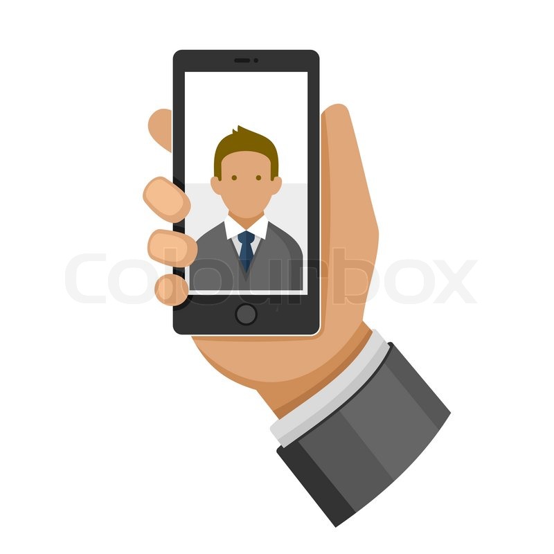 800x800 Man Making Selfie Photo On Phone Flat Stock Vector Colourbox