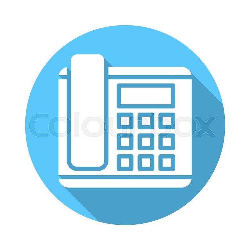 800x800 Office Phone, Telephone Flat Icon Stock Vector Colourbox