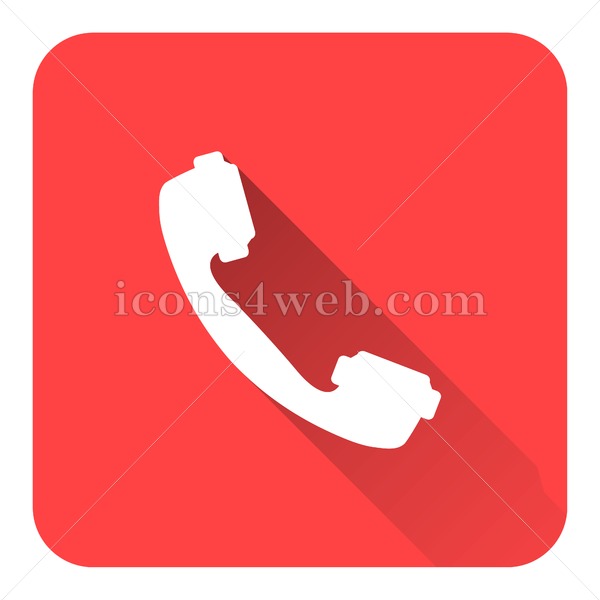 600x600 Phone Flat Icon With Long Shadow Vector