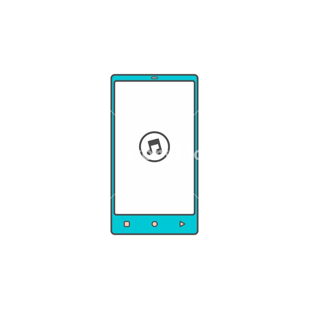 1000x1000 Online Application Hand Phone Flat Icon Vector Art Royalty Free