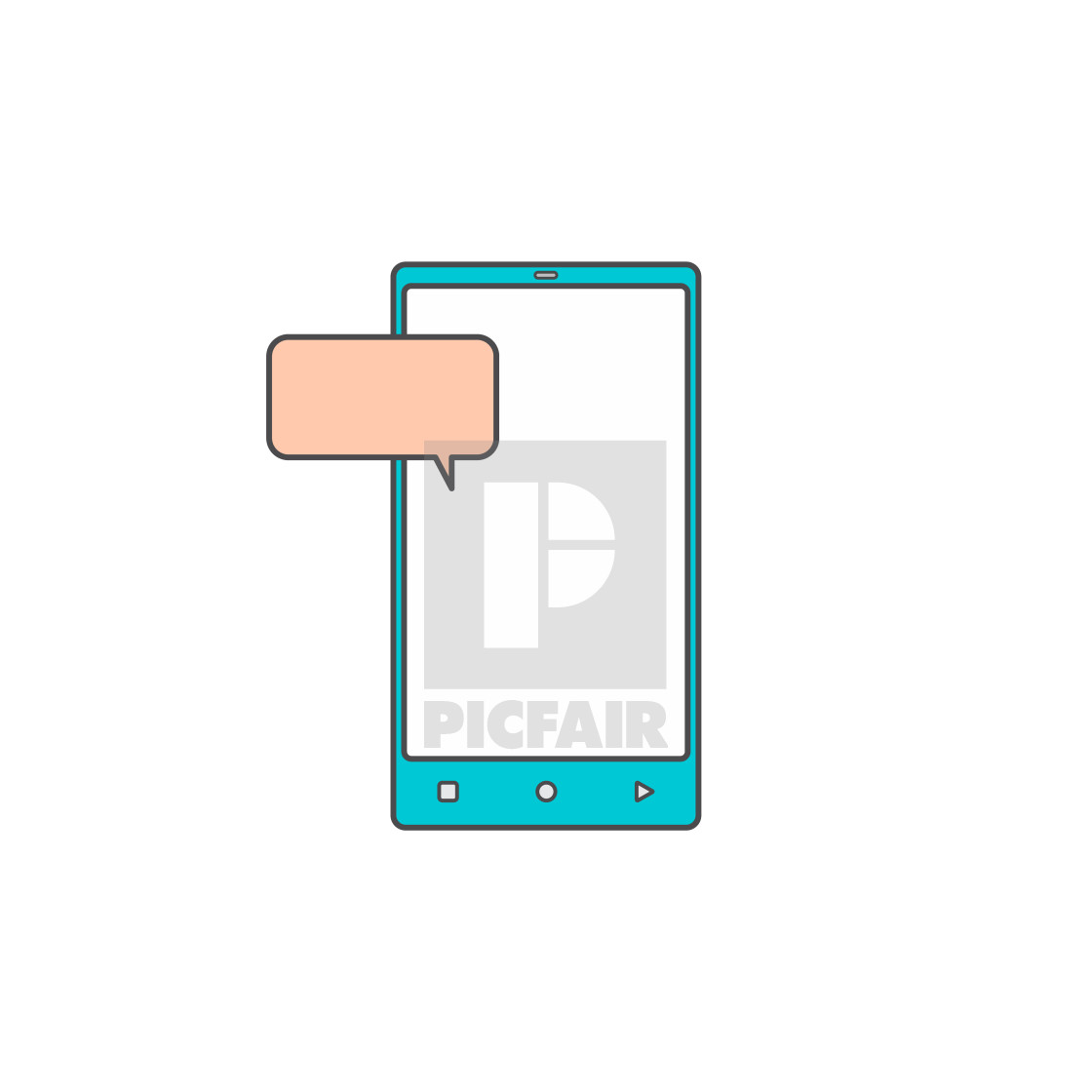 1120x1120 Online Chat Application Hand Phone Flat Icon Vector