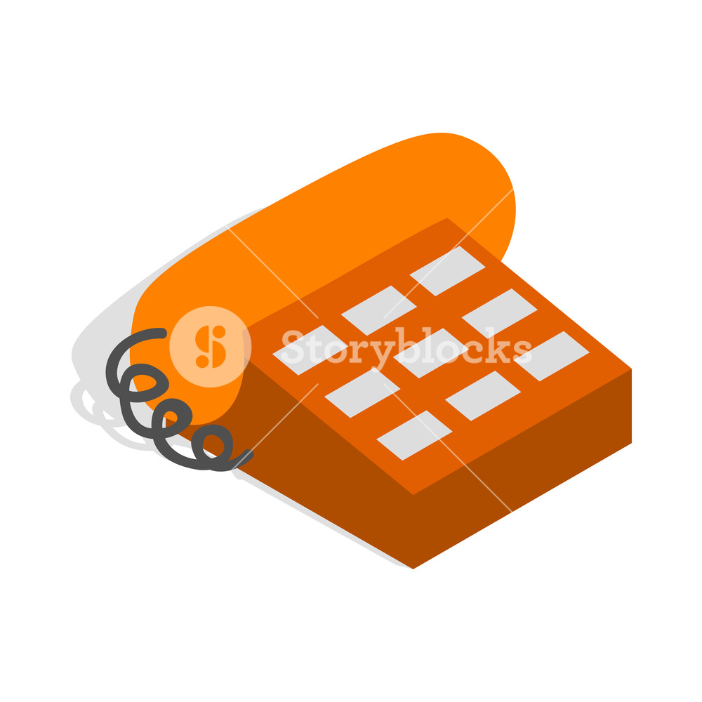 1000x1000 Phone Handset Icon In Isometric Style Isolated On White