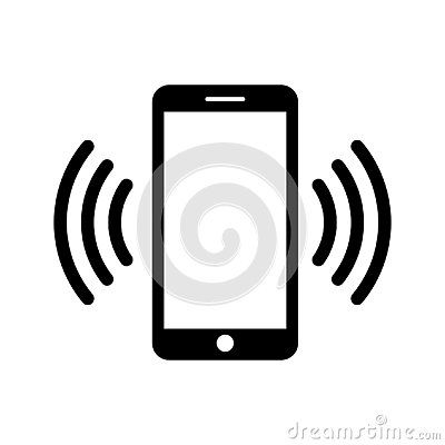 400x400 Black Handset Icon On White Background Vector Illustration