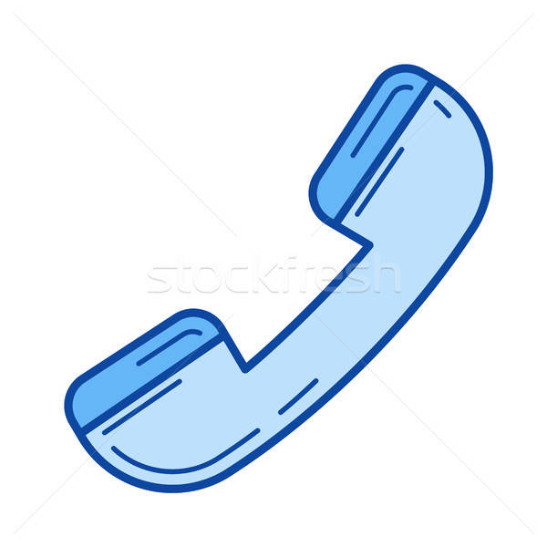 600x600 Phone Handset Line Icon Vector Illustration Andrei Krauchuk