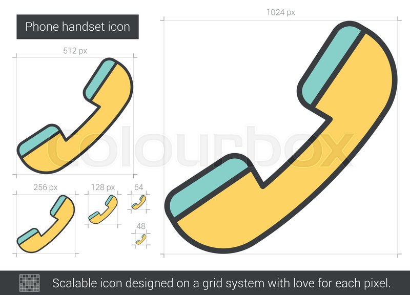 800x576 Phone Handset Vector Line Icon Stock Vector Colourbox