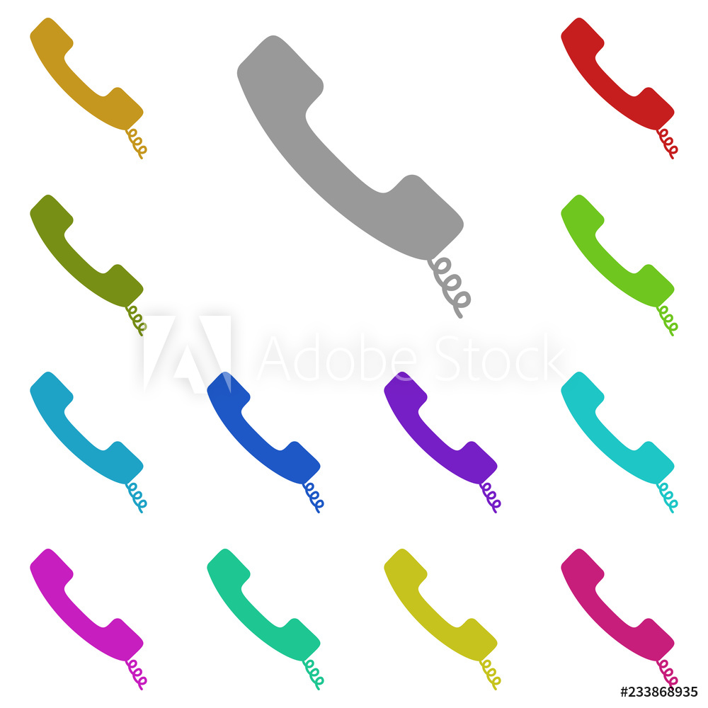 1000x1000 Photo Art Print Old Phone Handset Icon In Multi Color Europosters