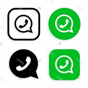 300x300 Phone Handset Icon In Speech Bubble On Green Background Whats App
