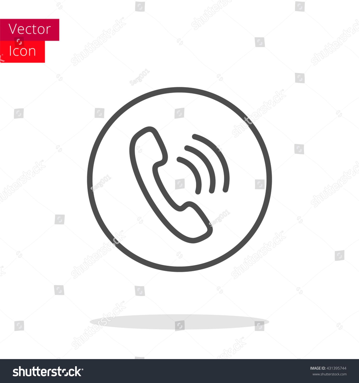 1500x1600 Phone Thin Line Icon Phone Icon In Circle Vector Phone Icon
