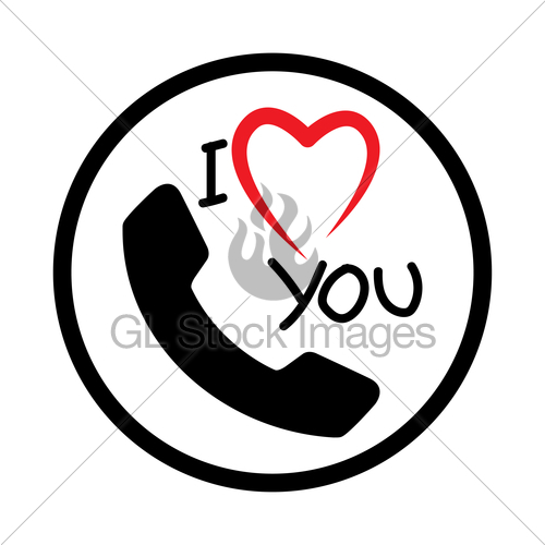 500x500 I Love You Phone Icon Gl Stock Images