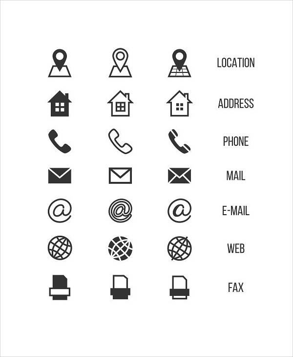 Business Card Icons 600x730 Business Card Icons
