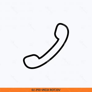 300x300 Phone Icon Vector Flat Line Symbol Trendy Style Isolated White