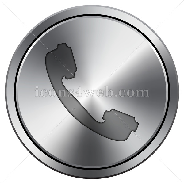 600x600 Phone Icon Round Icon Imitating Metal