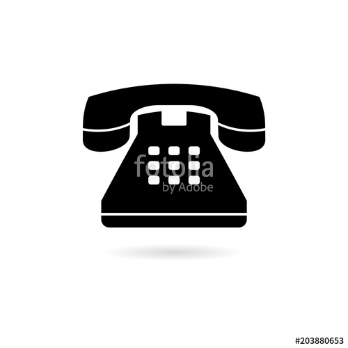 500x500 Old Phone Icon, Phone Vector Icon, Old Vintage Telephone Symbol