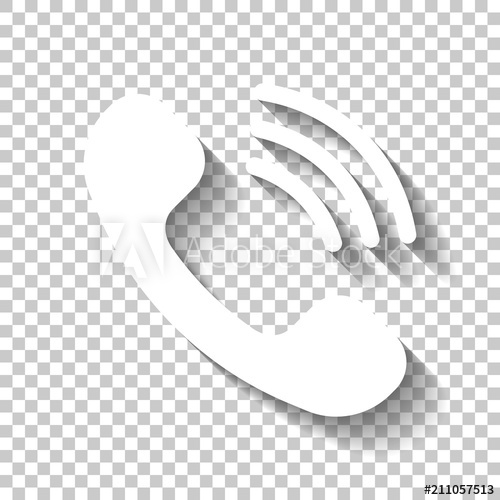 500x500 Ringing Phone Icon Retro Symbol White Icon With Shadow On Tran