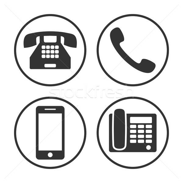 600x600 Set Of Simple Phone Icon Vector Illustration Aliaksandra Molash