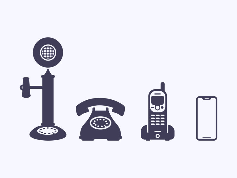 800x600 Evolution Of The Telephone Icon Set