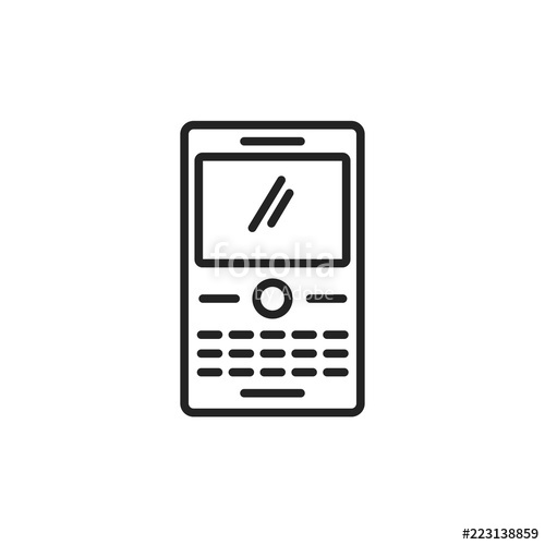 Phone With Buttons Keyboard Icon Vector, Line Art Outline 500x500 Phone With Buttons Keyboard Icon Vector, Line Art Outline