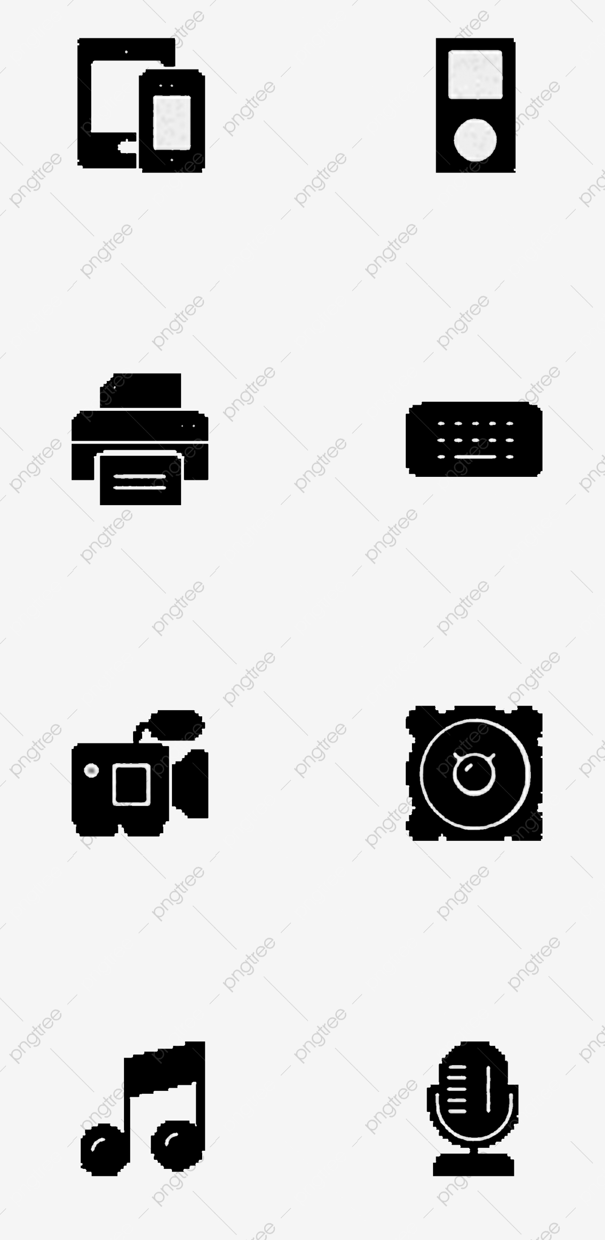 1200x2460 Simple In Life Common Icon, Mobile Phone Tablet, Printer, Keyboard