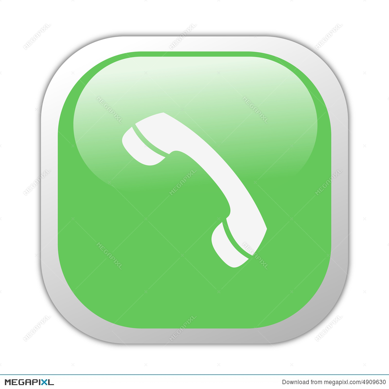 800x800 Glassy Green Square Phone Icon Illustration