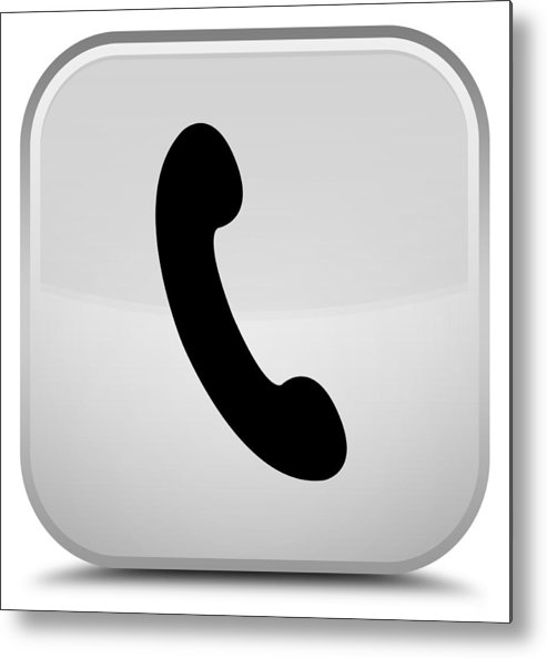493x593 Phone Icon Special White Square Button Metal Print