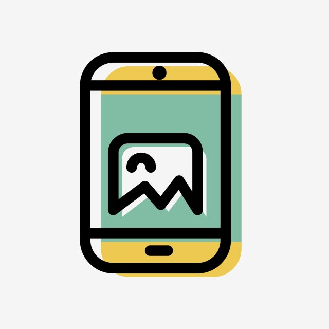 640x640 Cartoon Mobile Phone Icon Free Illustration, Mobile Phone, Square