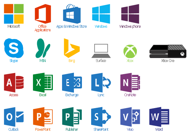 640x450 Microsoft Software Apps Icon Set, Xbox, Xbox One, Word, Windows