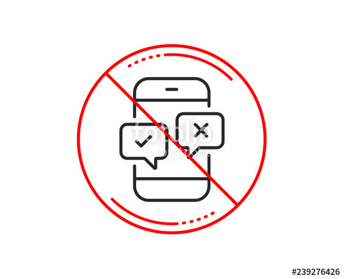 500x405 No Or Stop Sign Phone Survey Line Icon Select Answer Sign