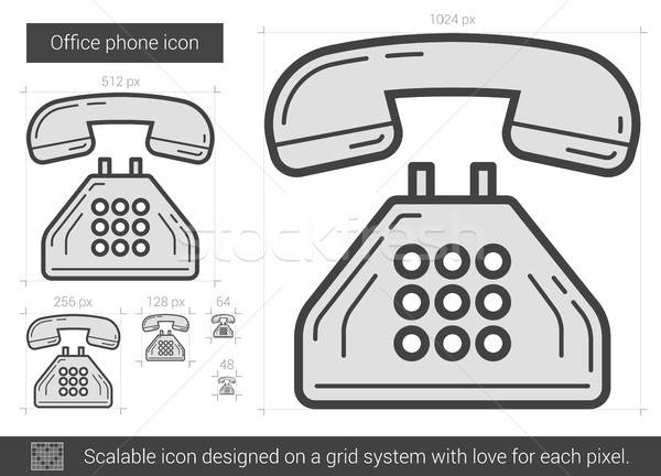 600x432 Office Phone Line Icon Vector Illustration Andrei Krauchuk