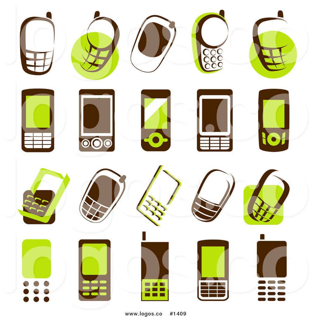 Royalty Free Vector Logo Icon Of A Collage Of Cell Phone Designs 1024x1044 Royalty Free Vector Logo Icon Of A Collage Of Cell Phone Designs