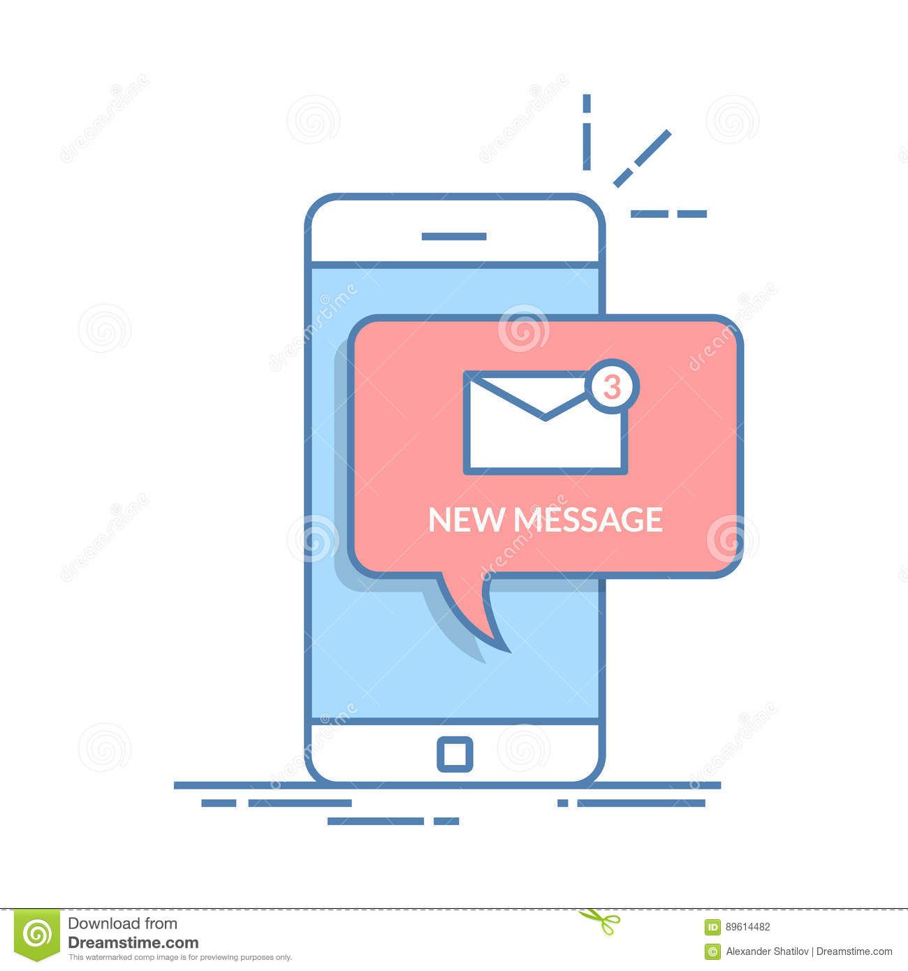 1300x1390 Notification Of A New Email On Your Mobile Phone Or Smartphone