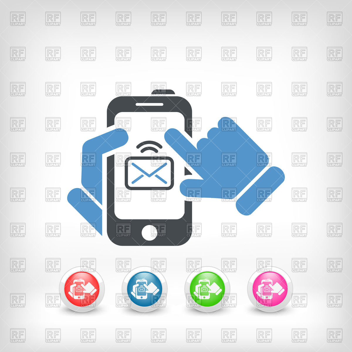 1200x1200 Smartphone In Hands With E Mail Icon Vector Image Of Icons