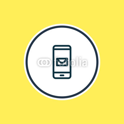 400x400 Vector Illustration Of Message Icon Line Beautiful Phone Element