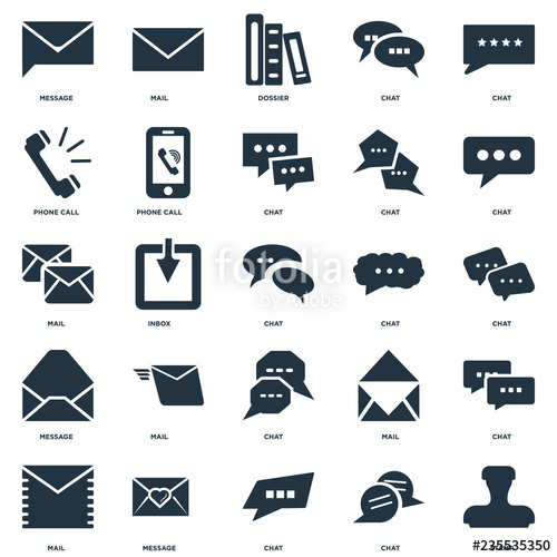 500x500 Elements Such As St Chat, Message, Mail, Phone Call, Dossier