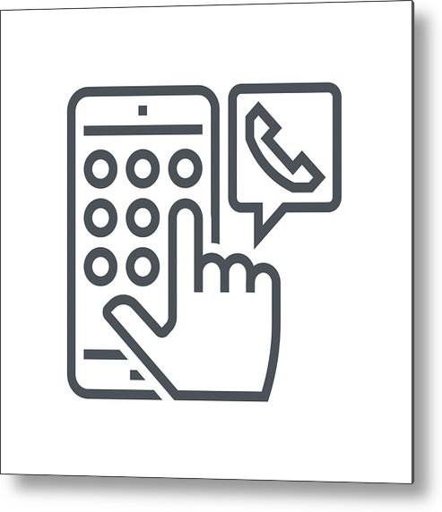 493x572 Type Phone Number Recent Calls Icon Metal Print