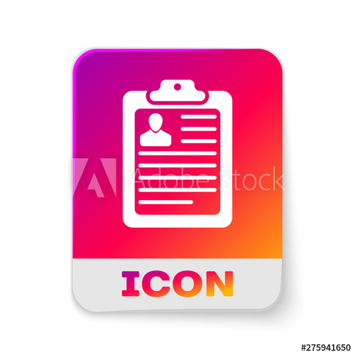 500x500 White Clipboard With Resume Icon Isolated On White Background Cv