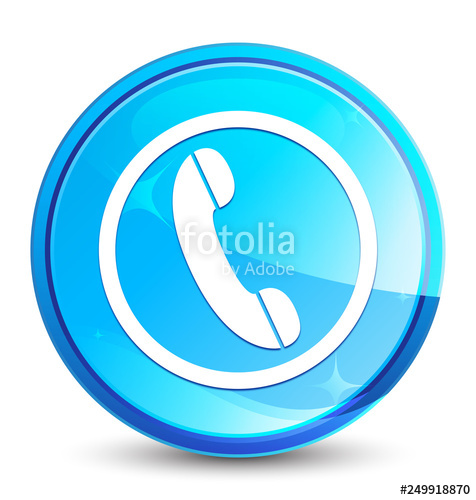 476x500 Phone Ringing Icon Splash Natural Blue Round Button Stock Image