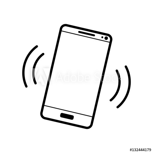 500x500 Mobile Phone Ringing Icon On White Background
