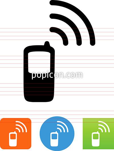 400x530 Mobile Phone With Wireless Signal Icon