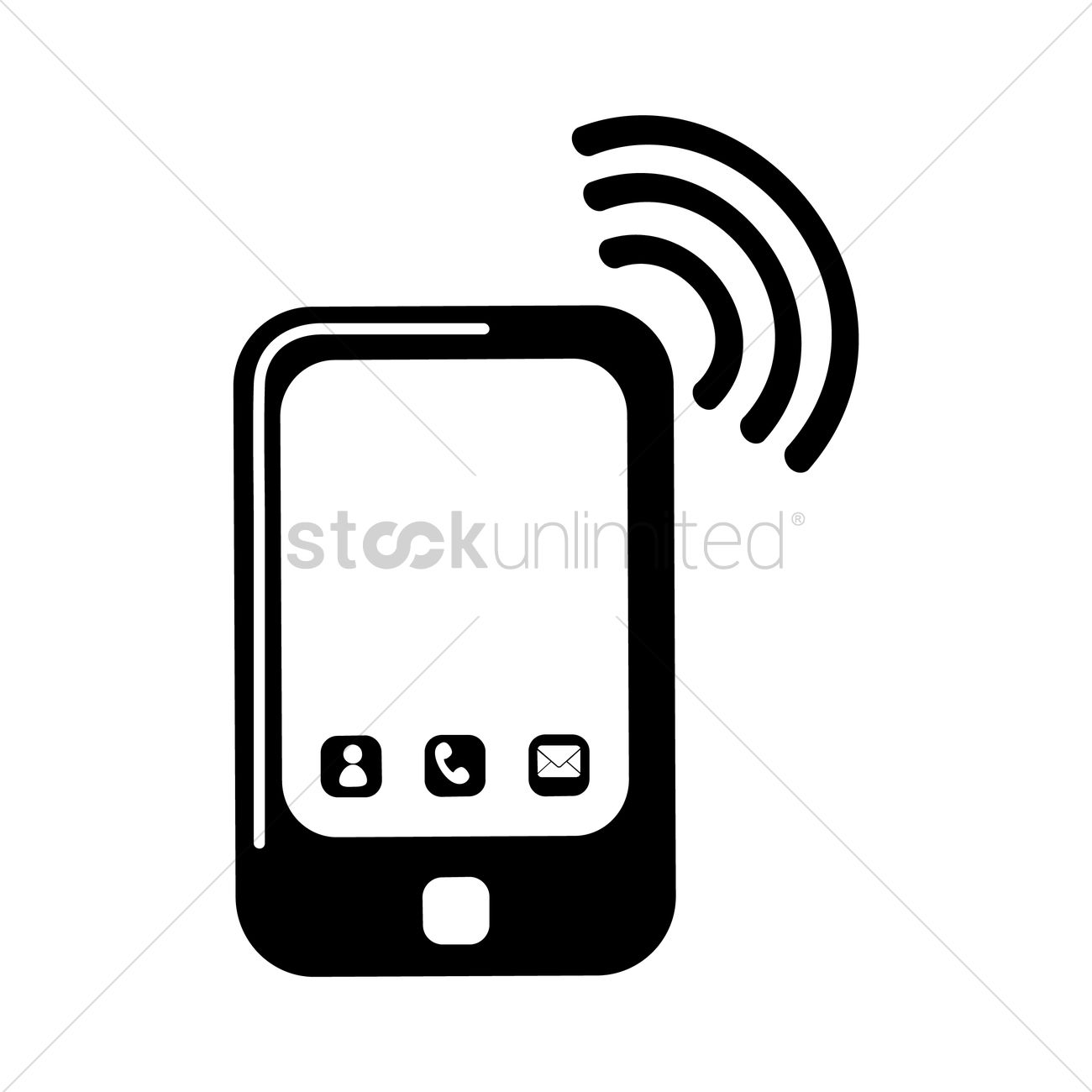 1300x1300 Phone With Wifi Signal Icon Vector Image