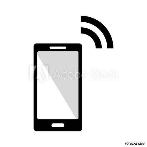 500x500 Cell Phone And Signal Icon Vector