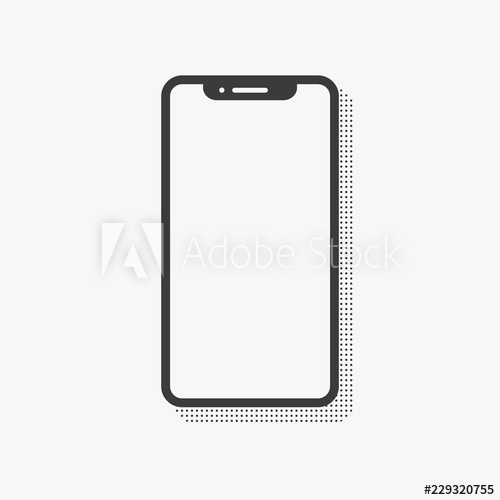 500x500 Phone Icon, Smartphone Vector Cell Smart Symbol, Flat Design