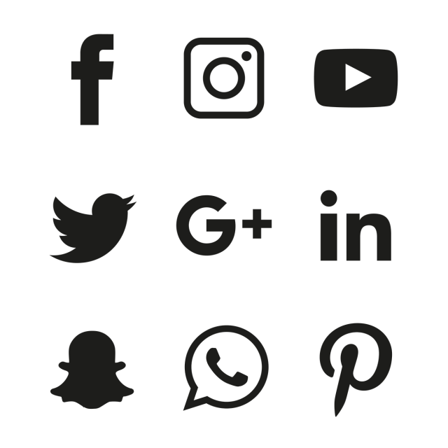 Social Media Black Icons Set, Social, Media, Icon Png And Vector 640x640 Social Media Black Icons Set, Social, Media, Icon Png And Vector