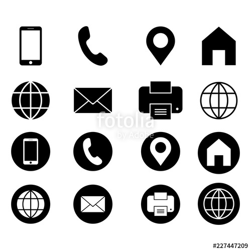 Business Card Vector Icon Set Web, Location, Fax, Phone, Address 500x500 Business Card Vector Icon Set Web, Location, Fax, Phone, Address