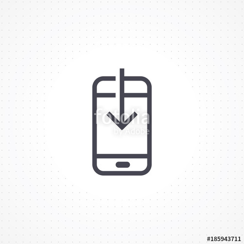 500x500 Vector Smartphone With Down Arrow Smartphone Flat Line Icon