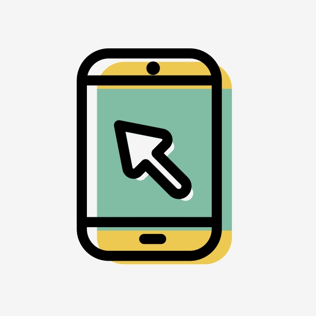 640x640 Cartoon Mobile Phone Arrow Icon Free Illustration, Arrow Icon