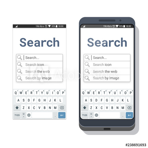 500x500 Smartphone With Search Application Or Mobile Web Browser