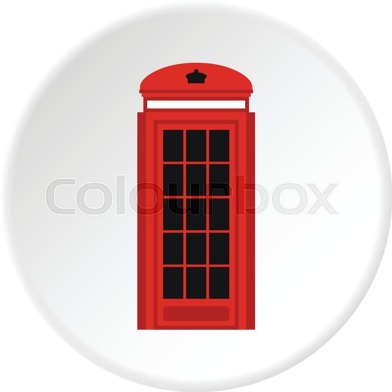 800x800 Phone Booth Icon In Flat Circle Stock Vector Colourbox