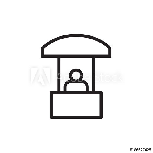 500x500 Sales Booth Icon Vector Illustration