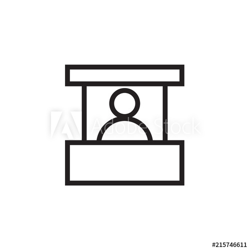 500x500 Sales Booth Icon Vector Illustration