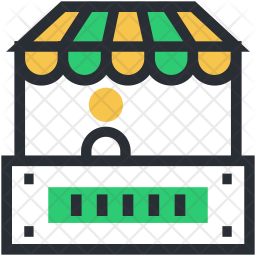 256x256 Booth Icon Of Colored Outline Style